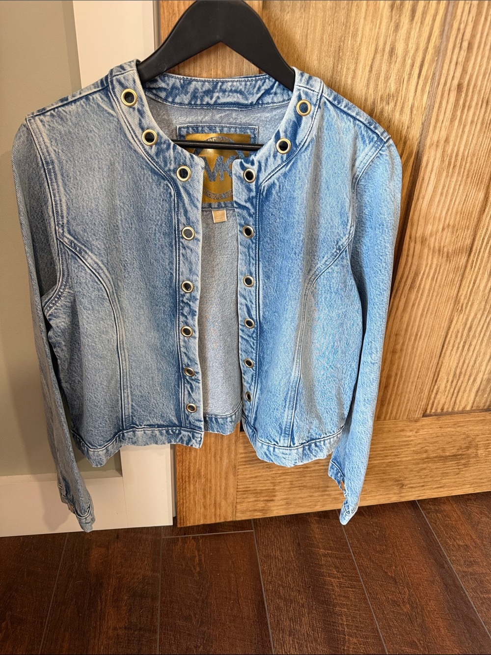 Michael Kors Light Blue Denim Jacket with Gold Logo